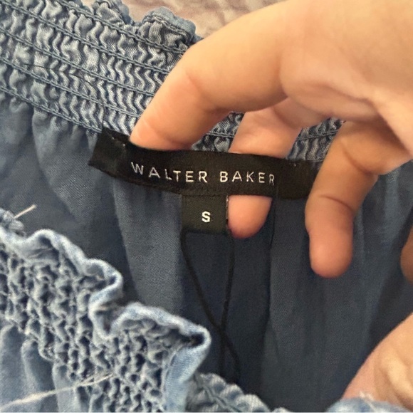 Walter Baker Chambray Wide Leg Off Shoulder Jumpsuit NWT - Picture 6 of 12